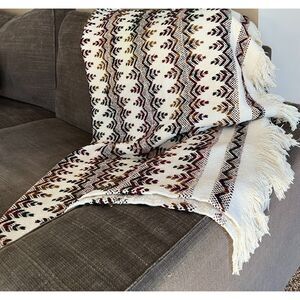 Vintage Swedish Weave Blanket/throw 45"x 52"